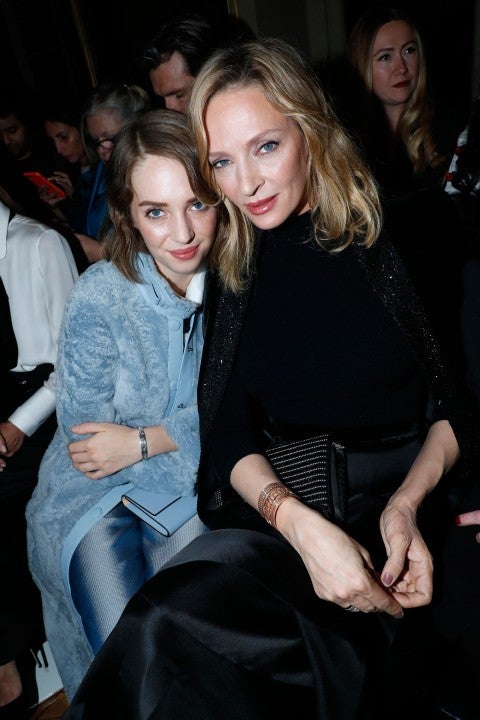 Uma Thurman and daughter Maya at Paris Fashion Week