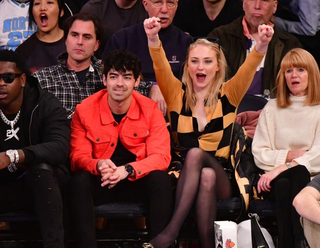 Joe Jonas and Sophie Turner at knicks game