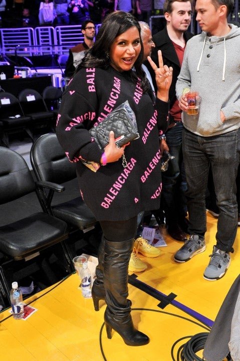 Mindy Kaling at lakers game