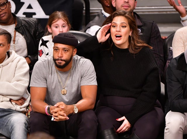 Justin Ervin and Ashley Graham at 76ers game