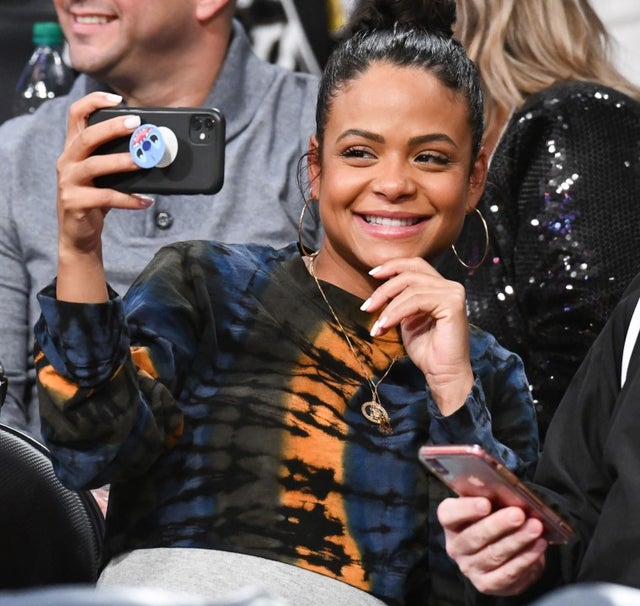 Christina Milian at lakers game