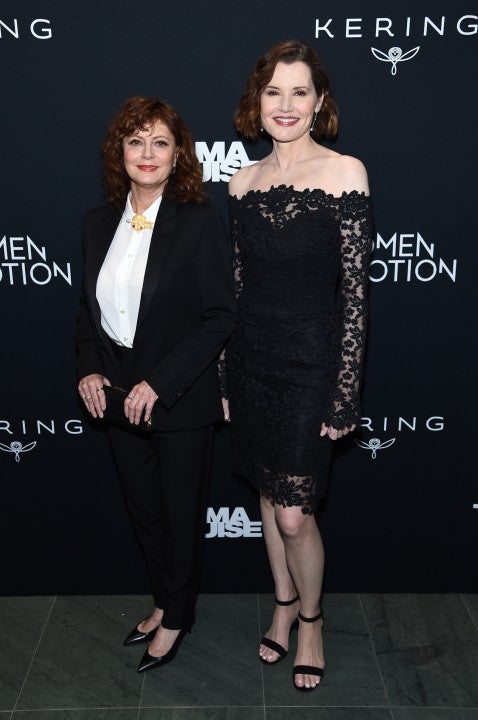 susan sarandon and geena davis at 2020 screening of thelma & louise at moma