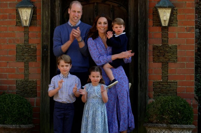 Prince William, Kate Middleton, Prince George, Princess Charlotte and Prince Louis - big clap in uk