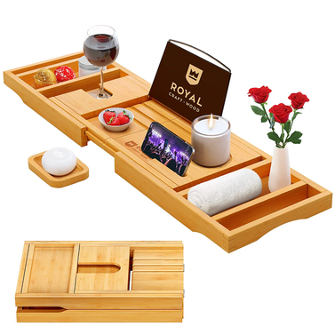 Royal Craft Wood Luxury Bathtub Caddy Tray