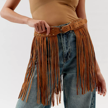 Urban Outfitters Noah Suede Fringe Skirt Belt