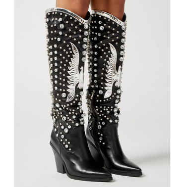 Azalea Wang Upbeat Rhinestone Cowboy Boot