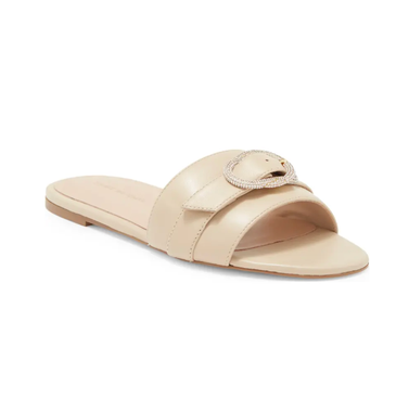 Stuart Weitzman Crystal Buckle Slide Sandal