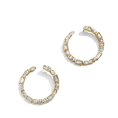 BaubleBar Mixed Crystal Frontal Hoop Earrings